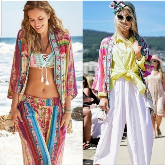 JOHNNY WAS silk reversible kimono - Picture 2 of 5